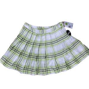 Forever 21 Plaid Skater Skirt in Green and White